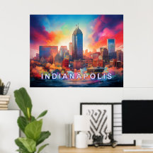 Indianapolis Abstrakte Mauer Kunstdruckerei