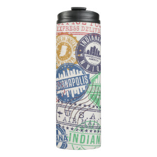Indianapolis Briefmarke: Reisen Siegel Set. Thermosbecher