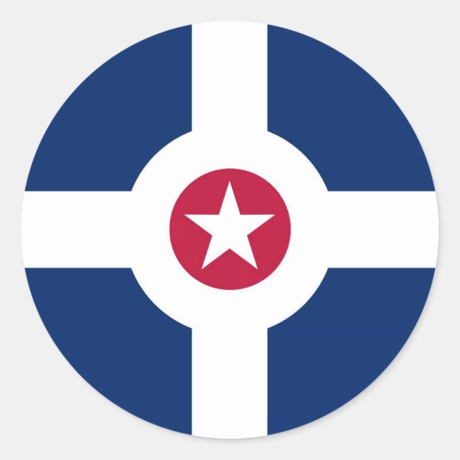 Indianapolis-Flagge Runder Aufkleber (Vorderseite)