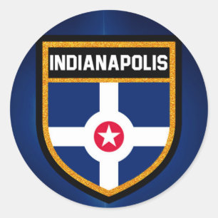 Indianapolis-Flagge Runder Aufkleber