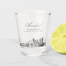 Indianapolis Gastgeschenk Hochzeit Personalisiert Schnapsglas
