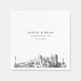 Indianapolis Hochzeitspapier Minimalistisch Serviette