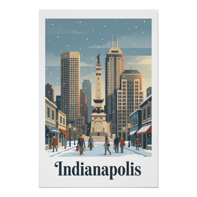 Indianapolis im Winter Poster (Vorderseite)