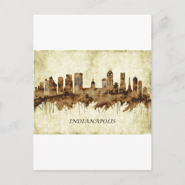 Indianapolis Indiana Cityscape Feiertagspostkarte (Vorderseite)