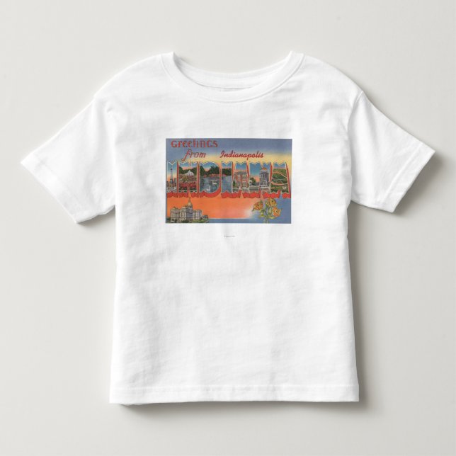 Indianapolis, Indiana - große Buchstabe-Szenen 4 Kleinkind T-shirt (Vorderseite)