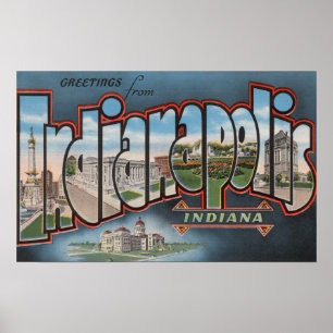 Indianapolis, Indiana - große Buchstabe-Szenen 4 Poster