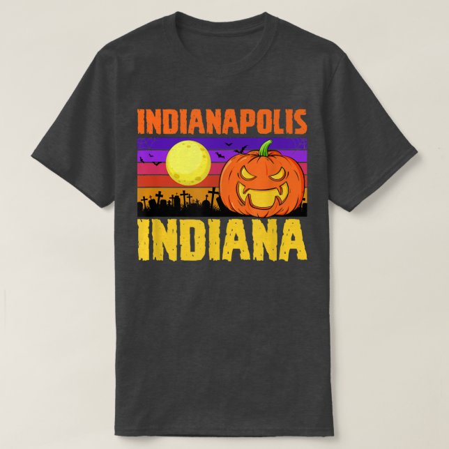 Indianapolis Indiana Happy Halloween Party Local C T-Shirt (Design vorne)