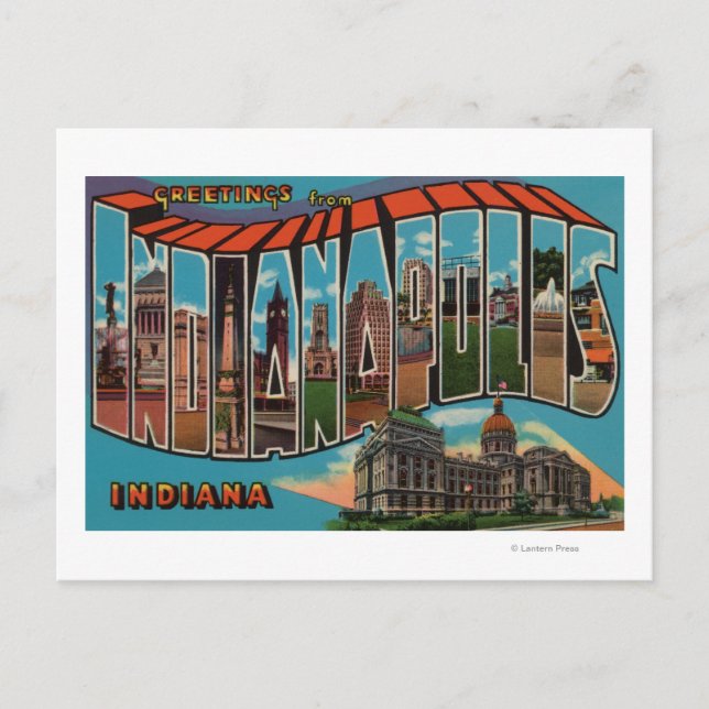 Indianapolis, Indiana (Hauptstadt Gebäude) Postkarte (Vorderseite)