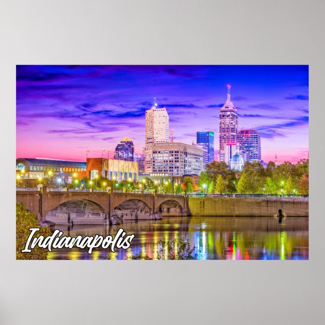 Indianapolis, Indiana, im frühen Abend Poster (Vorne)