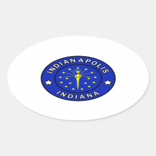 Indianapolis Indiana Ovaler Aufkleber