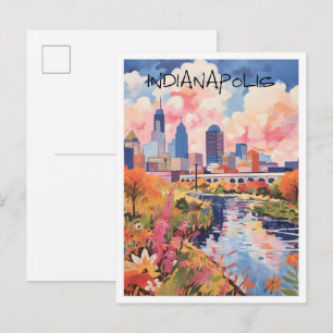 Indianapolis Indiana Reise Kunst Postkarte