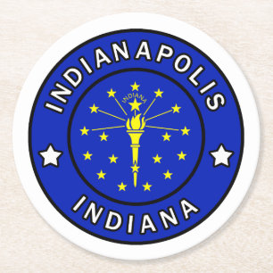 Indianapolis Indiana Runder Pappuntersetzer