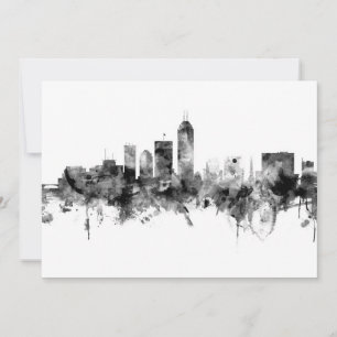 Indianapolis Indiana Skyline Schwarz-weiß Einladung