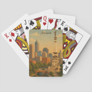Indianapolis Indiana Skyline Stadtpanorama Spielkarten