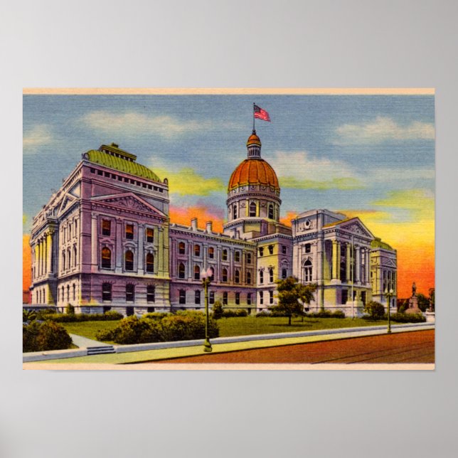 Indianapolis, Indiana State House circa 1930 Poster (Vorne)