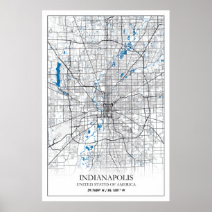 Indianapolis Indiana USA Reiseplan Poster