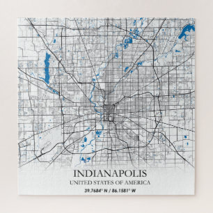 Indianapolis Indiana USA Travel City Map