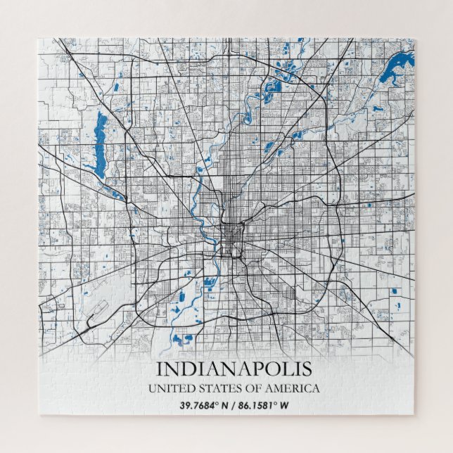Indianapolis Indiana USA Travel City Map (Vertikal)