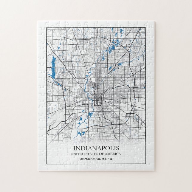 Indianapolis Indiana USA Travel City Map (Vertikal)