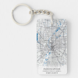 Indianapolis Indiana USA Travel City Map Schlüsselanhänger
