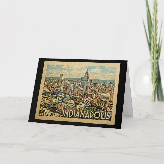 Indianapolis Indiana Vintage Travel Karte (Vorderseite)