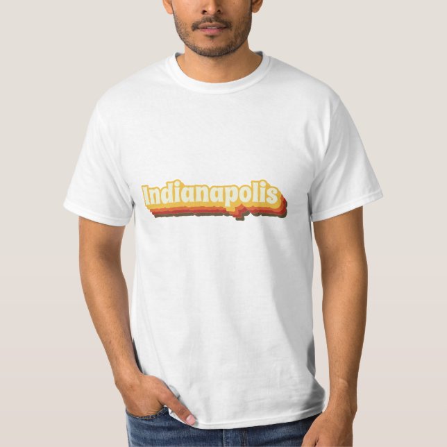 Indianapolis Retro-Vintager Text T-Shirt (Vorderseite)
