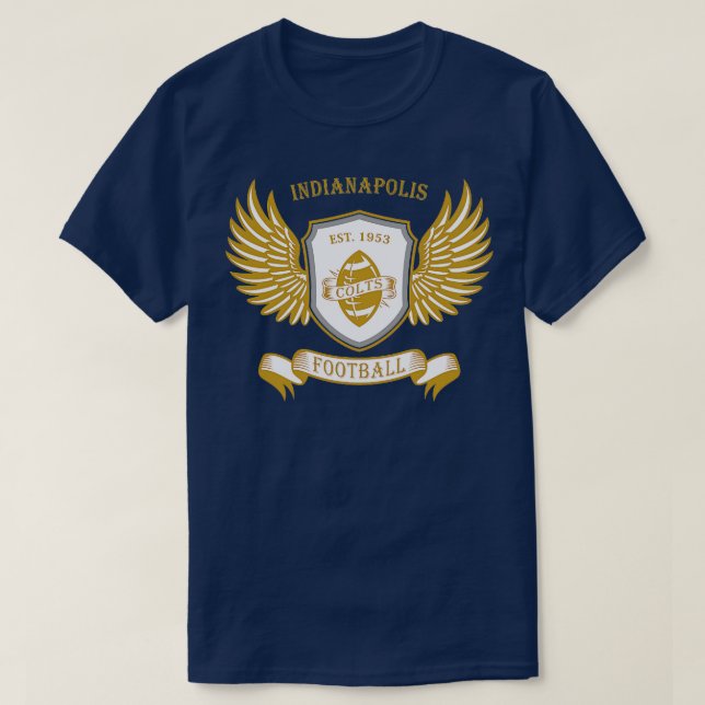 Indianapolis Schild und Flügelstil T-Shirt (Design vorne)