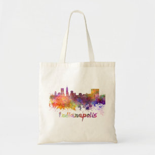 Indianapolis skyline in watercolor tragetasche