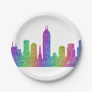 Indianapolis-Skyline Pappteller