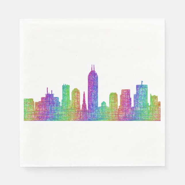Indianapolis-Skyline Serviette (Vorderseite)