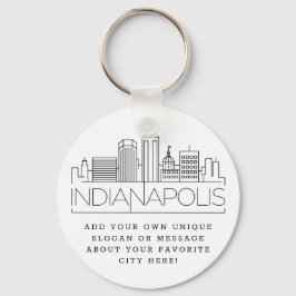 Indianapolis Stylized Skyline | Benutzerdefinierte Schlüsselanhänger