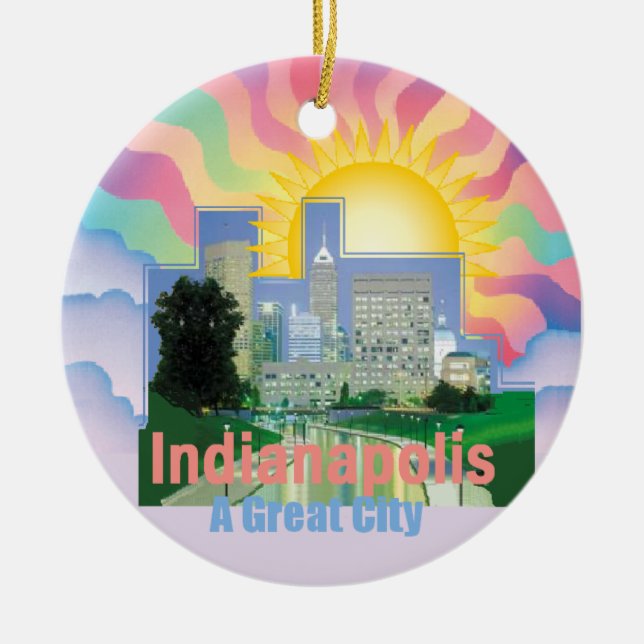 INDIANAPOLIS-Verzierung Keramik Ornament (Vorne)