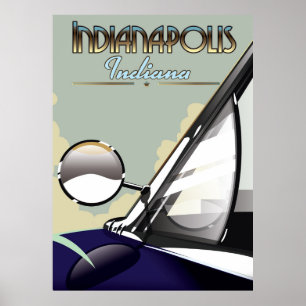 Indianapolis Vintage Autovermietung Plakat