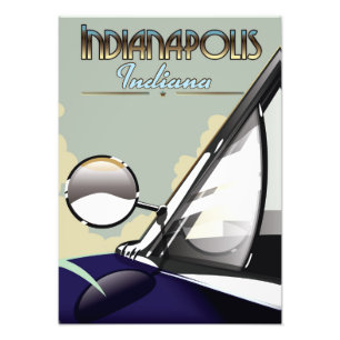 Indianapolis Vintage Autovermietung Plakat Fotodruck