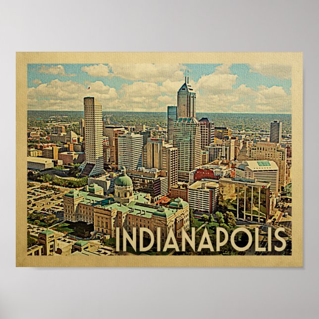 Indianapolis Vintage Travel Poster (Vorne)
