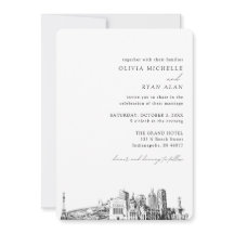 Indianapolis Wedding Elegante Skyline Einladung