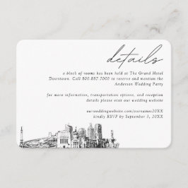 Indianapolis Wedding Hotel Zimmerblockdetails Begleitkarte