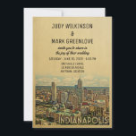 Indianapolis Wedding Invitation Indiana Einladung<br><div class="desc">Vintage Einladungen für Hochzeiten in Indianapolis mit Blick auf die Skyline der Stadt. Dieses coole Retro-Design aus der Mitte des Jahrhunderts ist der perfekte Weg,  um Gäste zu Ihrer Indianapolis Indiana Hochzeit in Urlaubsort zu sammeln.</div>