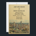 Indianapolis Wedding Invitation Indiana Einladung<br><div class="desc">Vintage Einladungen für Hochzeiten in Indianapolis mit Blick auf die Skyline der Stadt. Dieses coole Retro-Design aus der Mitte des Jahrhunderts ist der perfekte Weg,  um Gäste zu Ihrer Indianapolis Indiana Hochzeit in Urlaubsort zu sammeln.</div>