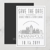 Indianapolis Wedding Skyline Save the Date