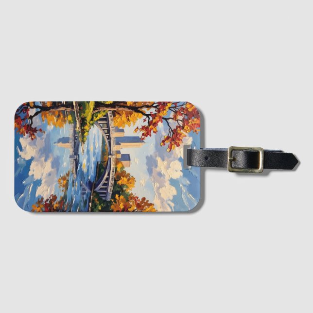 Indianapolis White Bridge Over the White River  Gepäckanhänger (Vorderseite (Horizontal))