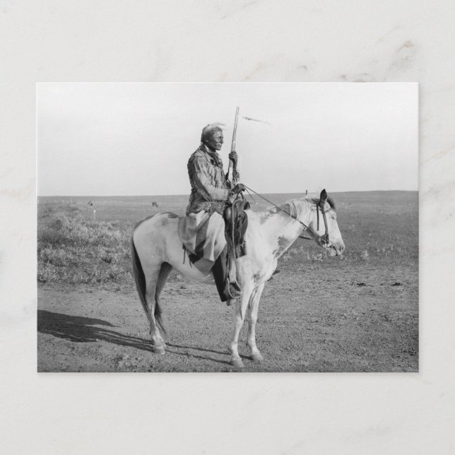 Indianer am Horseback, 1907 Postkarte (Vorderseite)