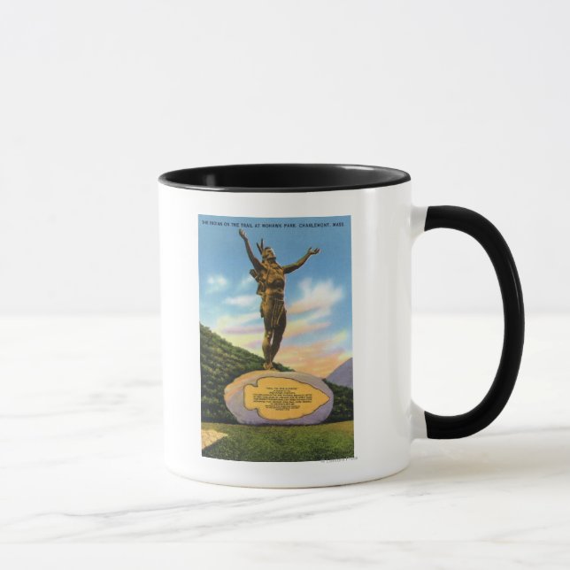 Indianer auf der Trail Statue bei Mohawk Park View Tasse (Rechts)