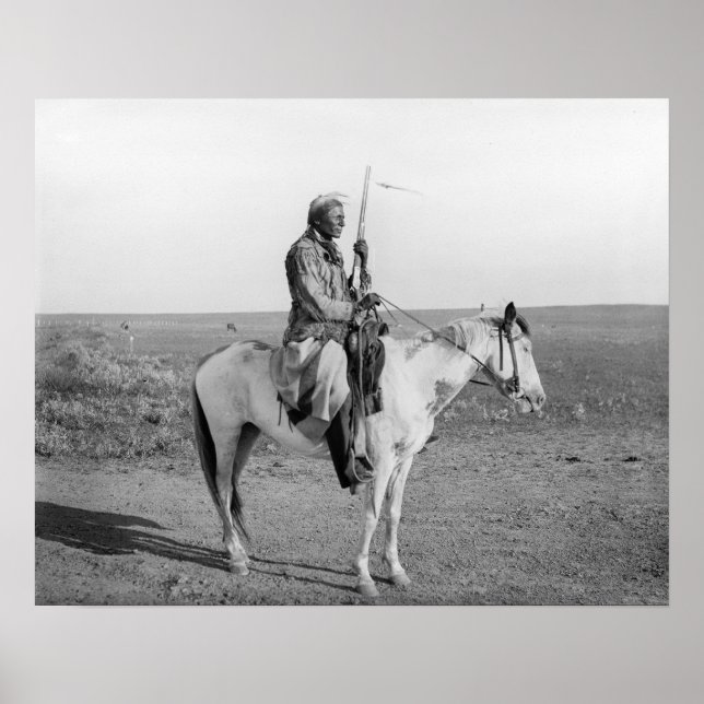 Indianer auf Horseback, 1907. Vintages Foto Poster (Vorne)