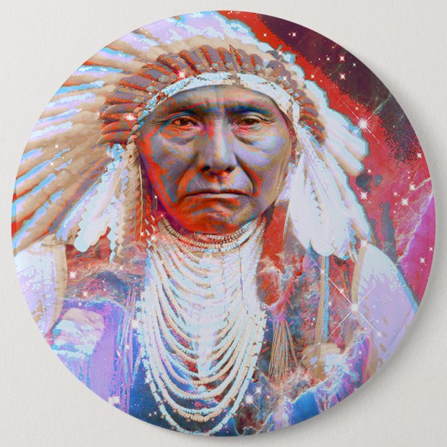 Indianer Crazy Horse Button (Vorderseite)