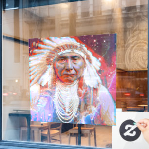 Indianer Crazy Horse Fensteraufkleber