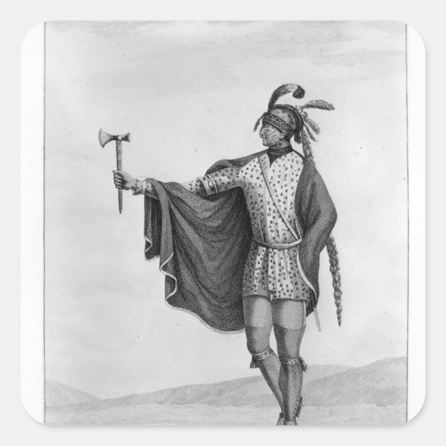 Indianer der Nation von Kaskaskia Quadratischer Aufkleber (Vorderseite)