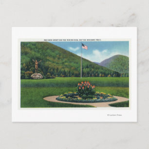 Indianer grüßen die aufsteigende Sonnenstatue Postkarte