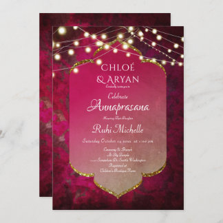 Indianer Inspiriert Boho Damask in Deep Pink Einladung