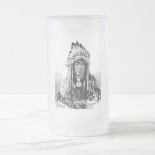 Indianer Mattglas Bierglas